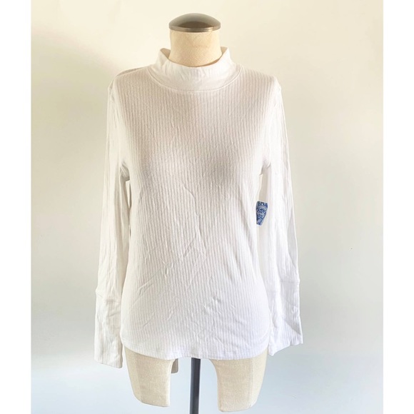 Final Sale Free People Women's Ribbed Mock Neck Tee NWT Size XL - Picture 2 of 3